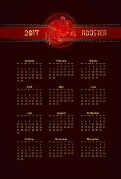 Calendar 2017 year Illustrazione stock