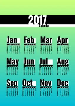 Calendar 2017 year Stock Illustration