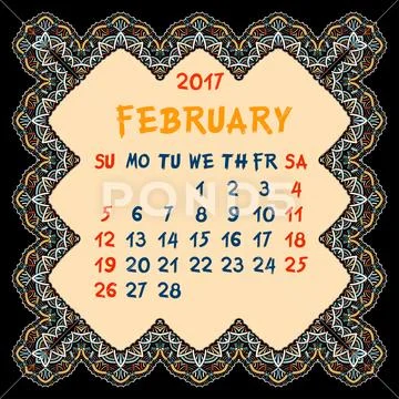 Calendar for 2017 Year. Stock Illustration