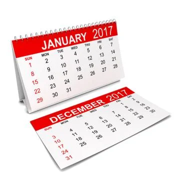 Calendar for 2017 year Illustrazione stock