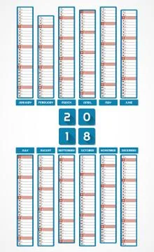Calendar 2018 Stock Illustration