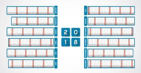 Calendar 2018 Stock Illustration