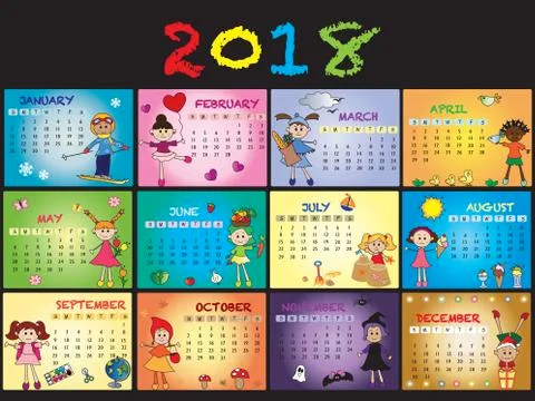 Calendar 2018 Stock Illustration