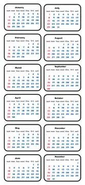 Calendar 2018 template simple planner vector design Stock Illustration