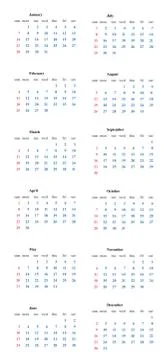 Calendar 2018 template simple planner vector design Stock Illustration