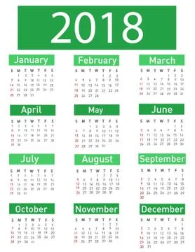 Calendar for 2018 vector illustration Stock Illustration