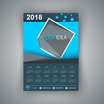Calendar for 2018 year. Stock Illustration