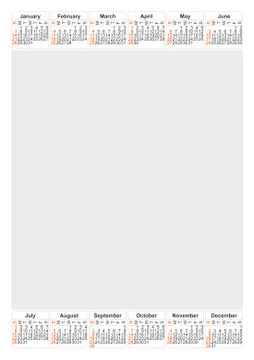 Calendar 2018 year vector design template. Simple 2018 year calendar. Vector  Stock Illustration