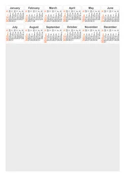 Calendar 2018 year vector design template. Simple 2018 year calendar. Vector  Stock Illustration