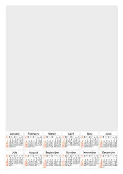 Calendar 2018 year vector design template. Simple 2018 year calendar. Vector  Stock Illustration