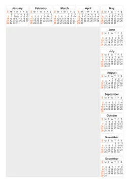 Calendar 2018 year vector design template. Simple 2018 year calendar. Vector  Stock Illustration