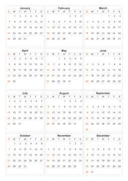 Calendar 2018 year vector design template. Simple 2018 year calendar. Vector  Stock Illustration