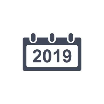 Calendar 2019 Icon Vector flat design style Stock Illustration