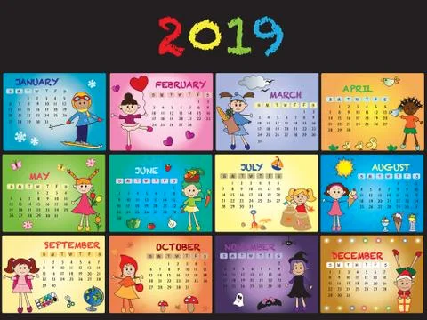 Calendar 2019 Stock Illustration