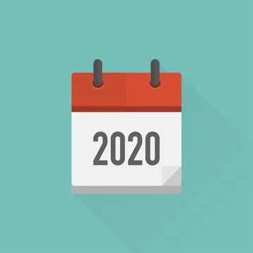 Calendar 2020 in flat style. Vector illustration Stock Illustration