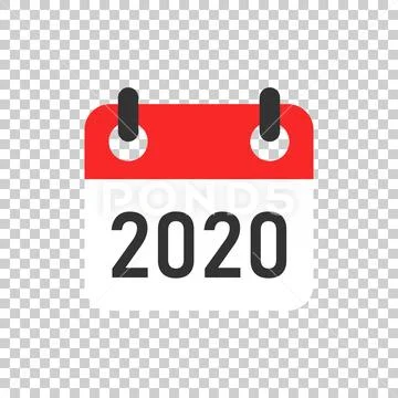 Calendar 2020 organizer icon in transparent style. Appointment event vector i Stock Illustration