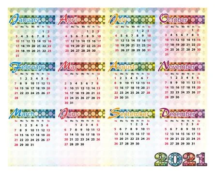 Calendar 2021 Stock Illustration