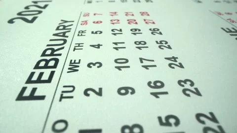 Calendar 2021 in macro shot. Rotating dates. February and June. New year unique Stock Footage 141917989