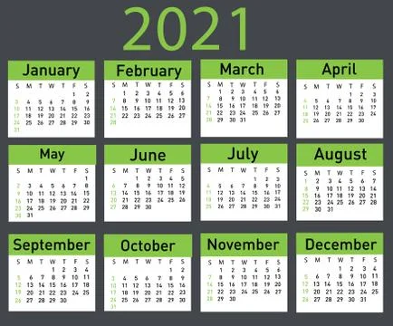 Calendar for 2021 vector illustration Stock Illustration