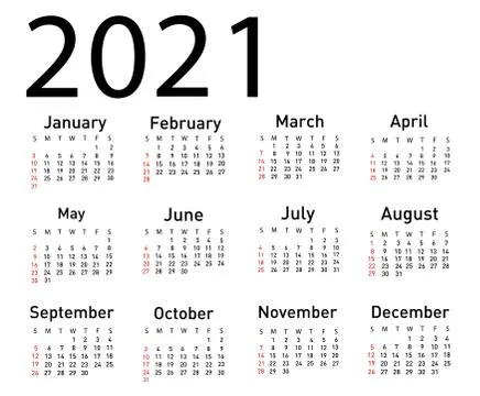 Calendar for 2021 vector illustration Stock Illustration