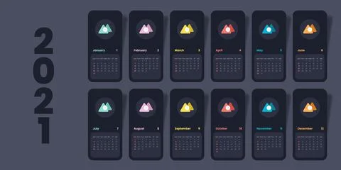 Calendar 2021 vector illustration Stock Illustration