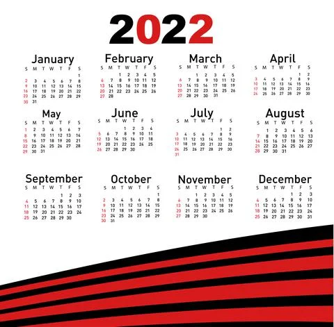 Calendar for 2022 vector illustration Stock Illustration