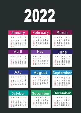 Calendar for 2022 vector illustration Stock Illustration
