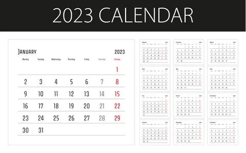 Calendar 2023 Illustrazione stock