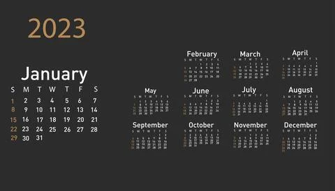 Calendar for 2023 vector illustration Illustrazione stock