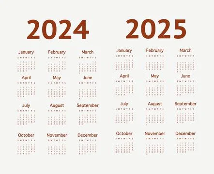 Calendar for 2024 on a light background. Ideal for the design of your Stock Illustration