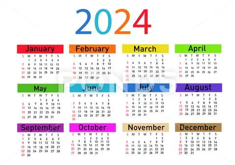 Calendar for 2024 vector illustration: Graphic #254961393