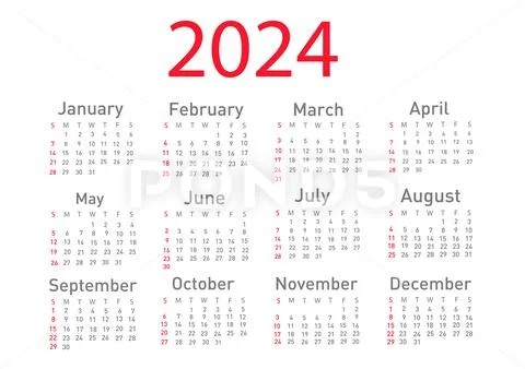 Calendar for 2024 vector illustration: Royalty Free #258221618