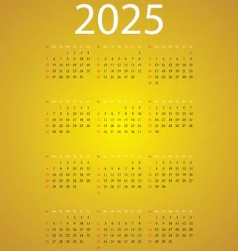 Calendar 2025 Stock Illustration
