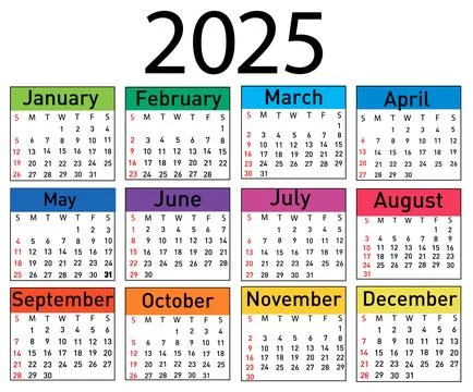 Calendar for 2025 vector illustration Stock Illustration
