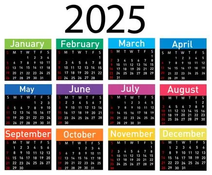 Calendar for 2025 vector illustration Stock Illustration