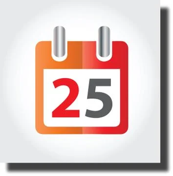 Calendar 25th date icon Stock Illustration