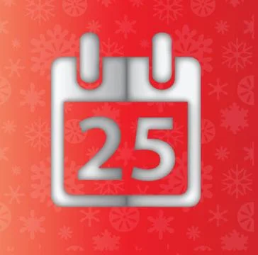 Calendar 25th date icon Stock Illustration