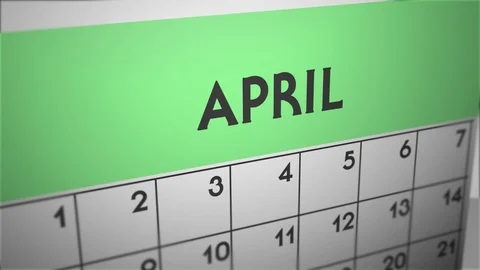 Calendar 2D panning depth of field - April Stock Footage 90585152