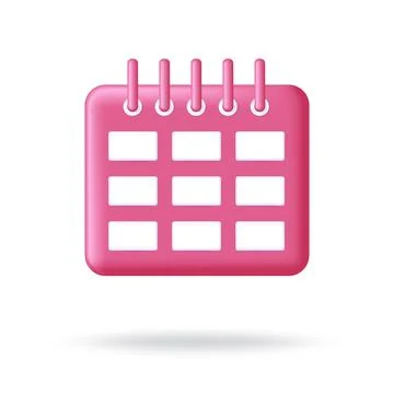 Calendar 3d vector icon. Time management diary sign. Planning agenda concept. To Stock-Illustration