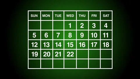 The calendar 3rd day of the month is Highlighting with red circle animation Stock Footage 323448141