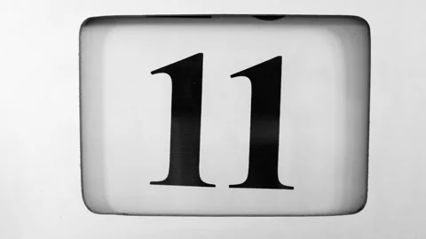 Calendar advancing from 11th to 12th Stock Footage 244212173