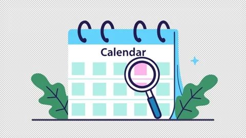 Calendar Analysis. Calendar Date Search Animation. Cartoon Video stock 324901774