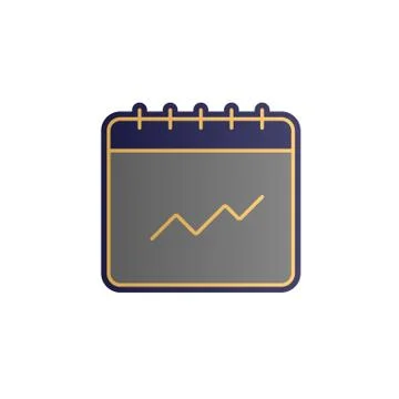 Calendar, analytic color gradient vector icon Stock Illustration