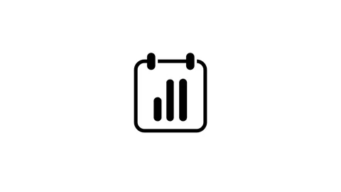 Calendar Analytics Bar Chart Schedule Icon Stock Footage 335591761