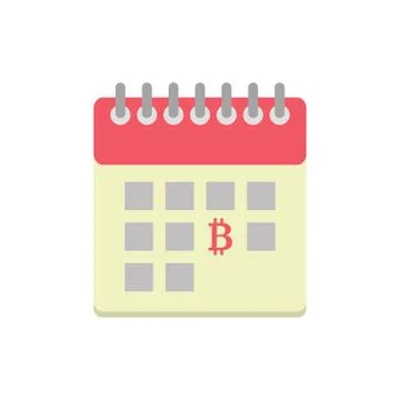 Calendar and bitcoin flat icon Stock Illustration