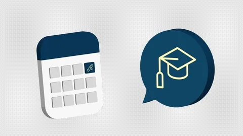 Calendar and bubble chat pop up transparent animation with graduation icon Video stock 234578370