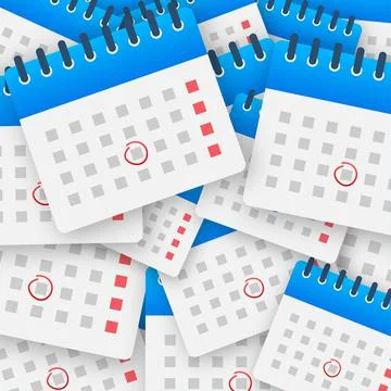 Calendar and bubbles sticker pattern. Wall calendar. Important, schedule 스톡 일러스트