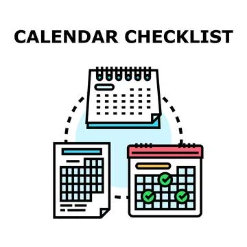 Calendar and checklist for task organization planning Stock Illustration