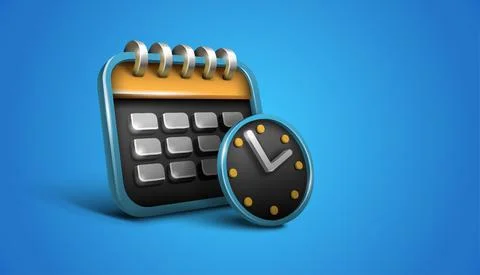 Calendar and clock. Date time sheduler icon. Vector illustration. 스톡 일러스트