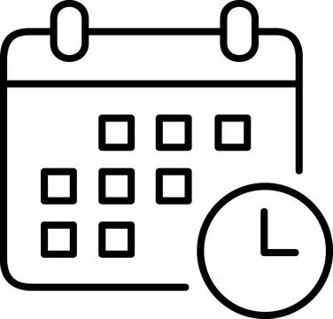 Calendar and clock icon for deadline schedule Stock Illustration